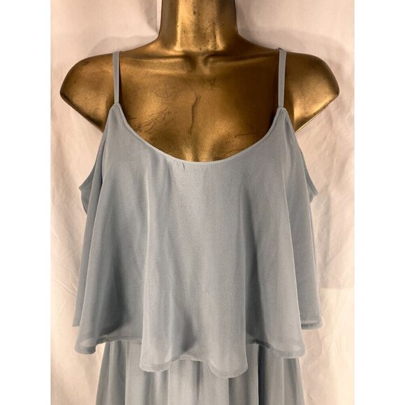 Show Me Your Mumu Caitlin Ruffle Maxi Dress M Bridesmaid Romantic Flowy Sheer - Picture 2 of 10